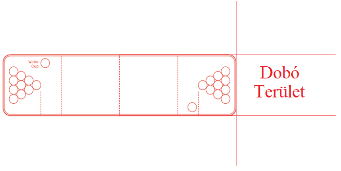 sörpong asztal dobó terület